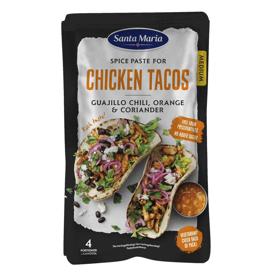 Pakkning med Spice Paste Chicken Taco från Santa Maria