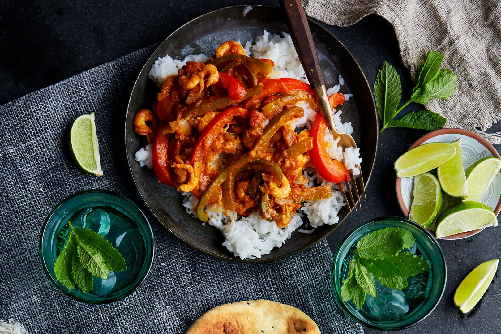 Tikka masala med räkor