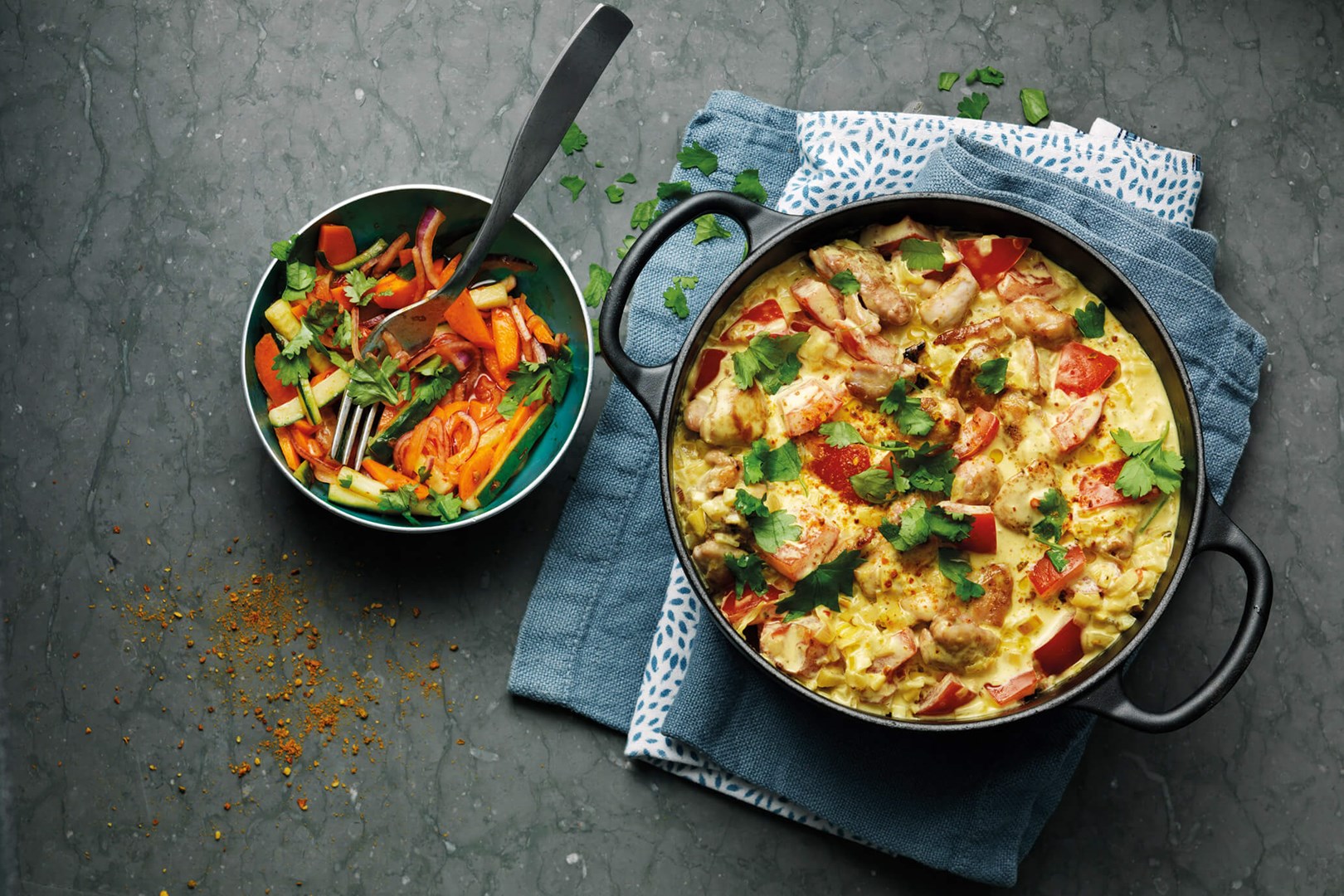 Poulet Curry aux légumes au piment et citron vert