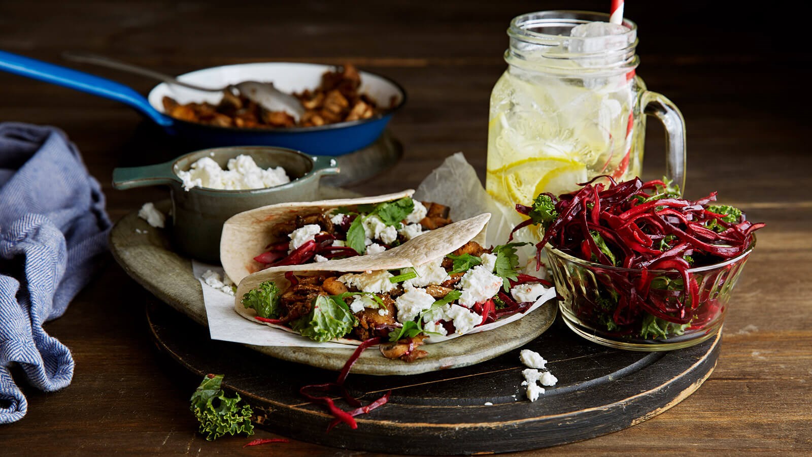 paddenstoelen tortillas met chipotle