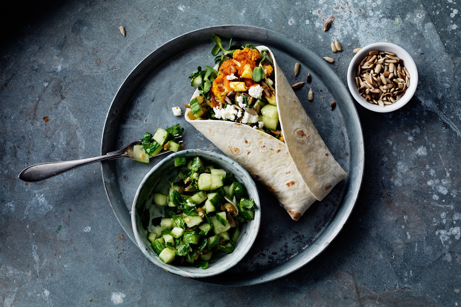 Vegetarisk fajita med sötpotatis