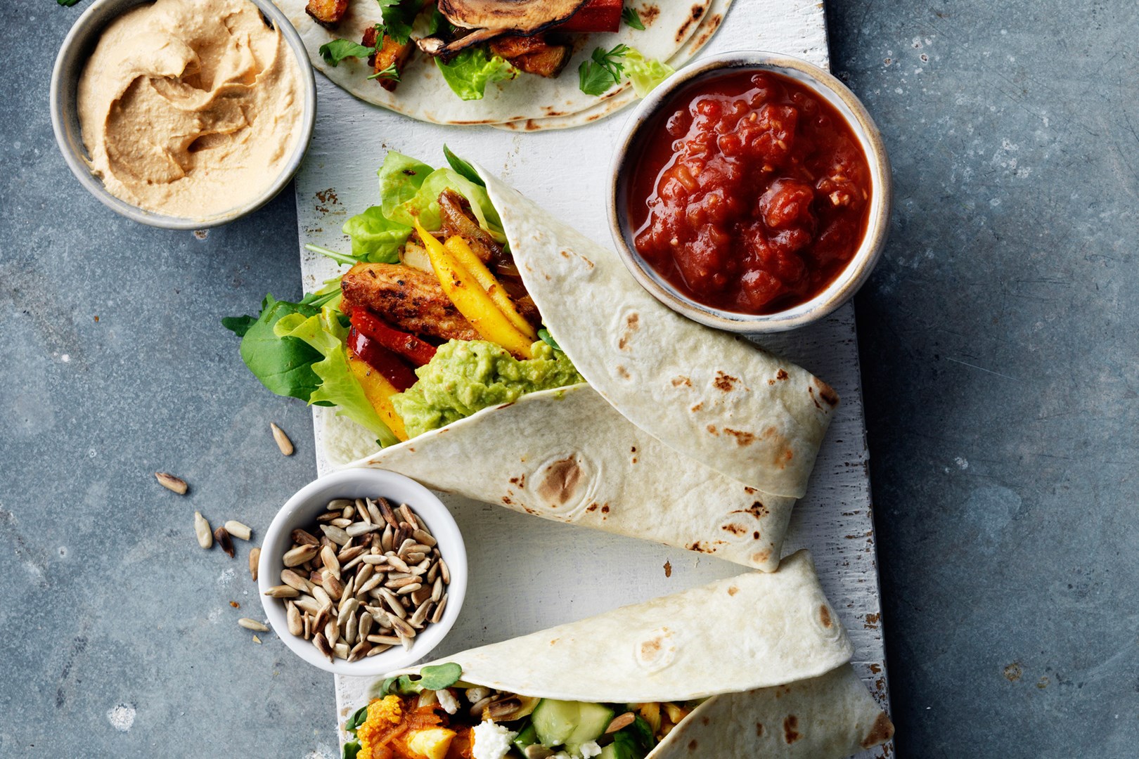 Fajita vegetariana con mango