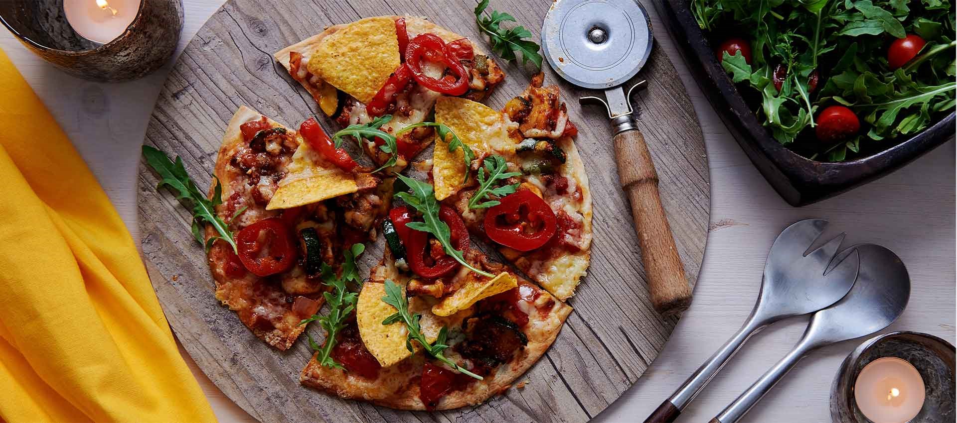 Crispy Veggie Taco Pizza