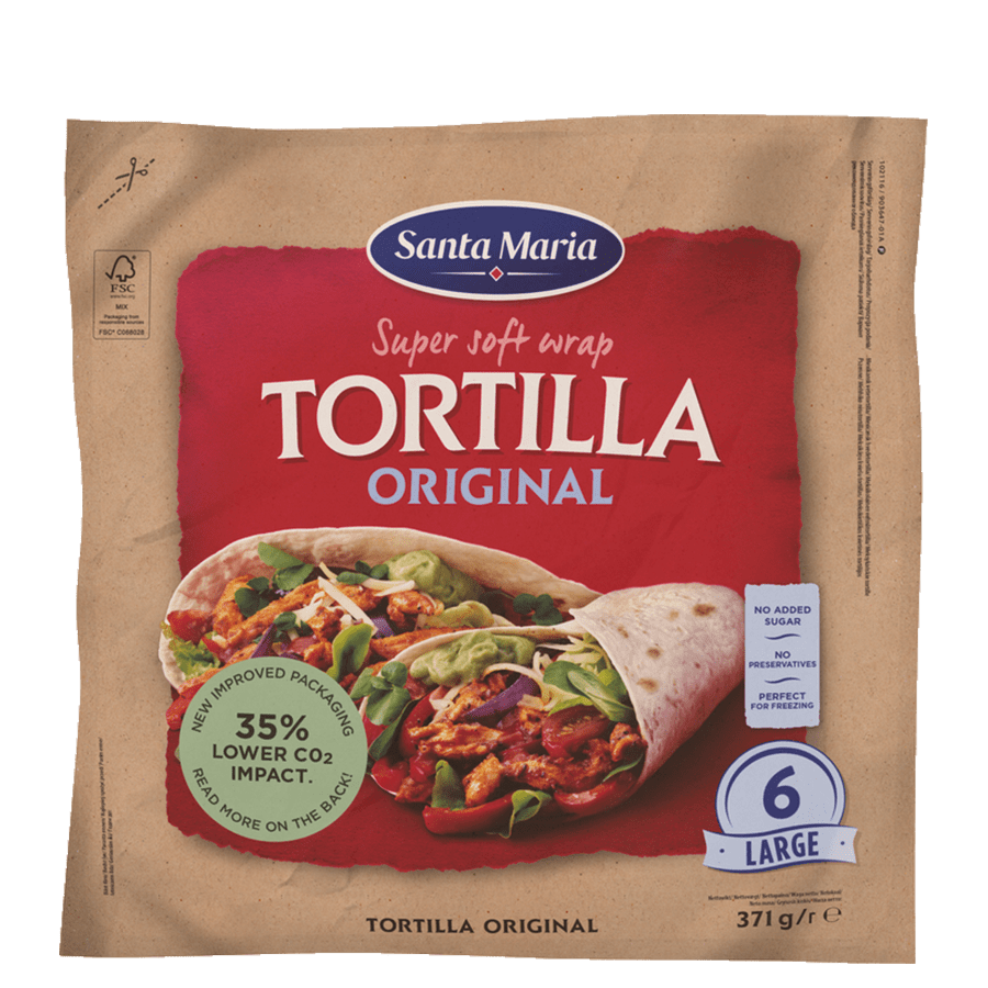 Packet with six large tortillas