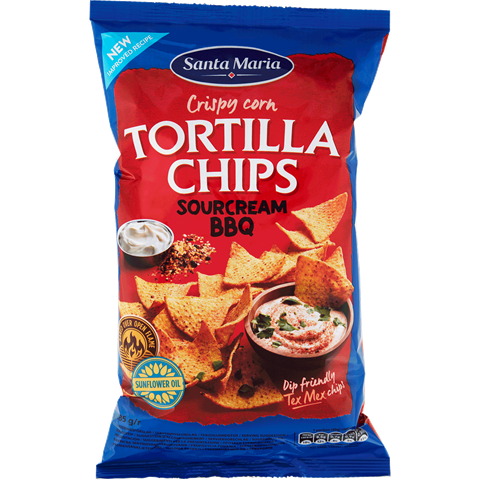 Tortilla Chips, sýrður rjómi og BBQ