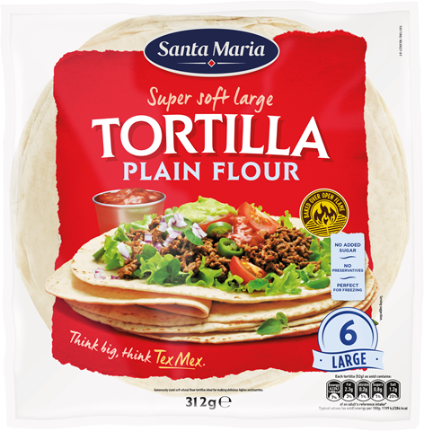 Large Plain Flour Soft Tortillas