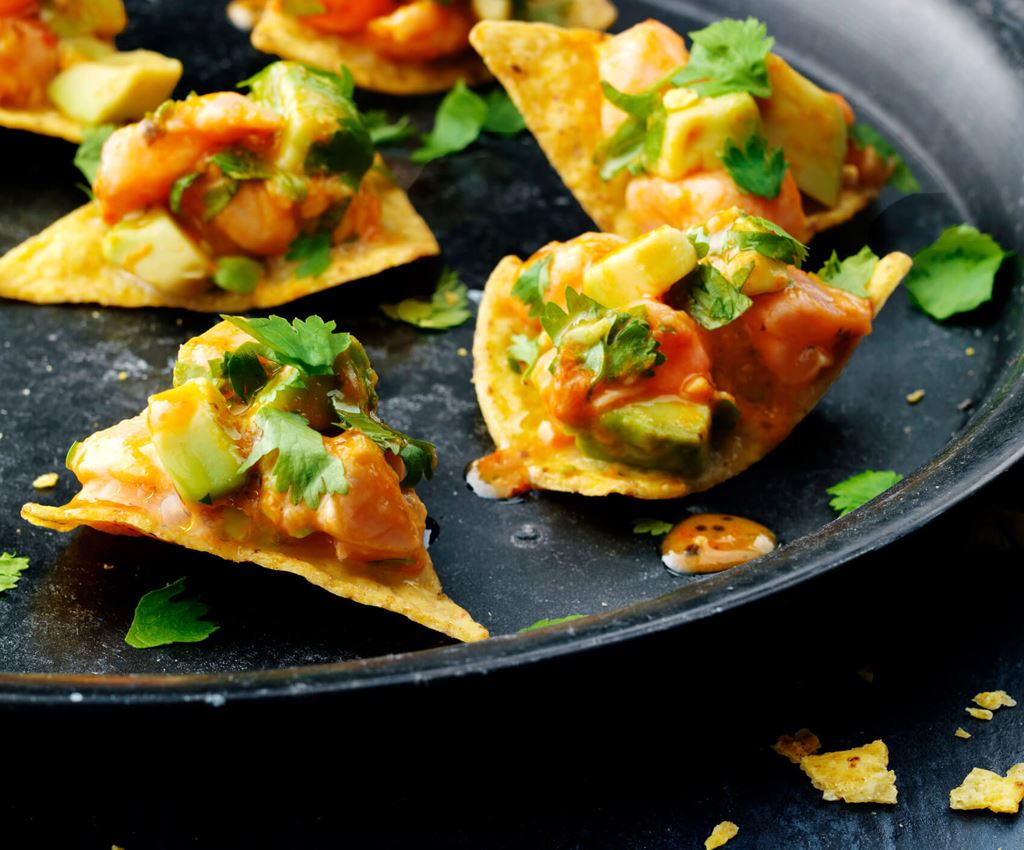 tortillachips met zalm