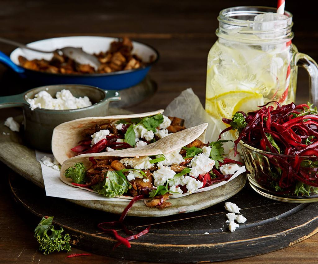 paddenstoelen tortillas met chipotle