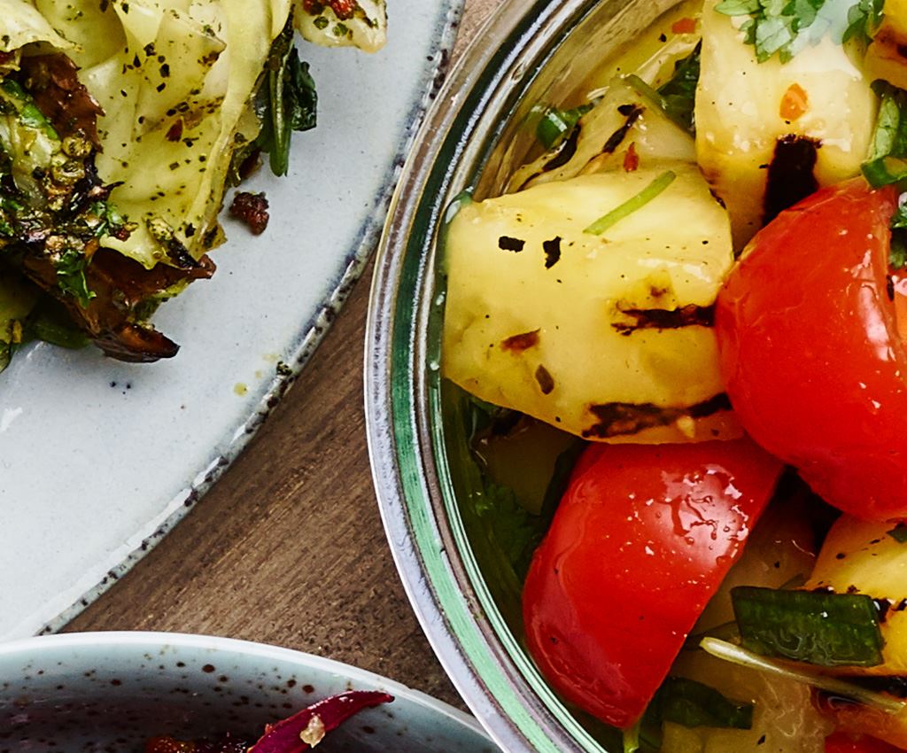 Gegrilde ananas met Sriracha 